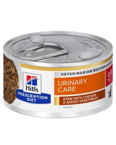 Hill's Prescription Diet Feline C/D Urinary Stress mijotés au poulet et légumes 24 x 82 grs