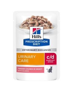 Hill's Prescription Diet Feline C/D Urinary Stress Saumon SACHETS 12 x 85 grs