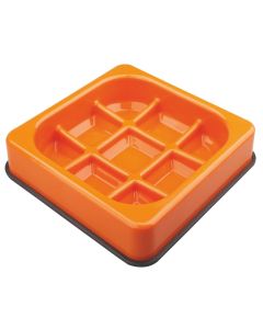 M-pets Waffle gamelle anti-glouton à carreaux orange 