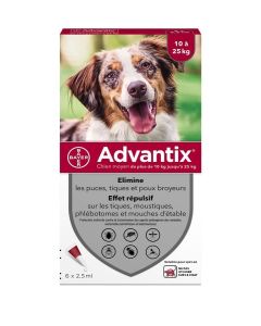 Advantix chien moyen (10-25 kg) - 6 pipettes