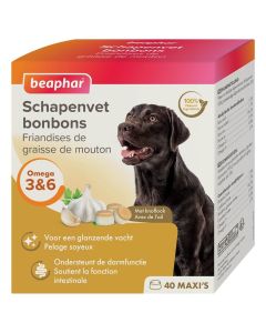 Beaphar Friandises Maxi graisse de mouton & ail pour chien x40