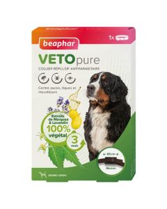 Beaphar VETOpure Collier répulsif antiparasitaire grand chien marron- La Compagnie des Animaux