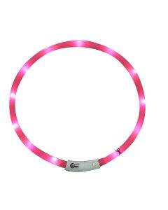 Bubimex Collier Lumineux LED rechargeable rose 20-70 cm