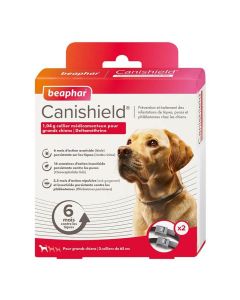 Beaphar Canishield collier grand chien contre les puces, tiques et moustiques 65 cm x2- La Compagnie des Animaux