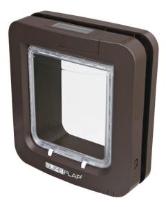 Chatière Sureflap brun 4 positions avec puce d'identification pour petits chiens et chats