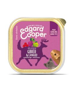 Edgard & Cooper Barquette Gibier & Canard pour chien 11 x 150 g- La Compagnie des Animaux