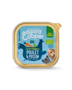 Edgard & Cooper Barquette Poulet & Poisson Bio pour chiot 17 x 100 g- La Compagnie des Animaux