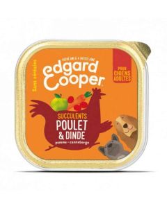 Edgard & Cooper Barquette Poulet et Dinde Chien adulte 18 x 300 g