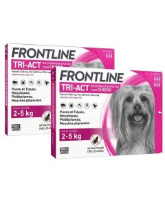 Frontline Tri Act spot on Très Petit Chien 2 - 5 kg 6 pipettes + 3 pipettes