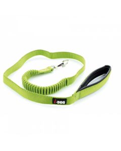 I-DOG Laisse Confort Elastique Vert/Gris 120 cm