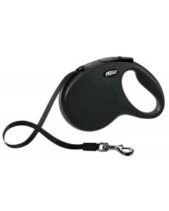 Laisse à enrouleur New Classic Flexi Cord L Noir 8 m - La Compagnie des Animaux