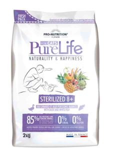 PureLife Croquettes Chat Sterilized 8+ 2 kg- La Compagnie des Animaux