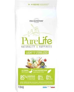 PureLife Croquettes Light / Sterilized pour chien 12 kg- La Compagnie des Animaux