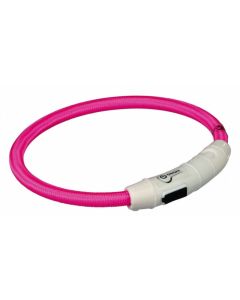 Trixie Collier Lumineux Safer Life USB Flash rose pour chien M-L