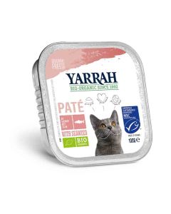 Yarrah Bio Pâté de saumon aux algues marine pour chat 16 x 100 grs- La Compagnie des Animaux